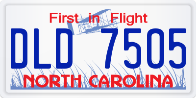 NC license plate DLD7505