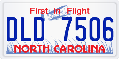 NC license plate DLD7506