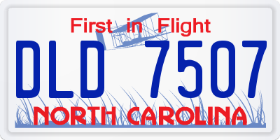 NC license plate DLD7507