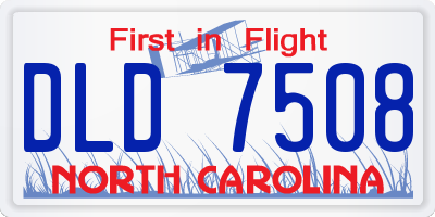 NC license plate DLD7508