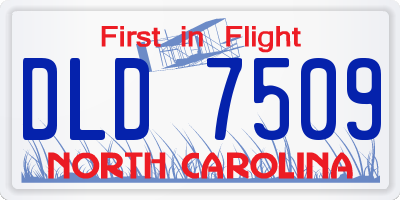 NC license plate DLD7509