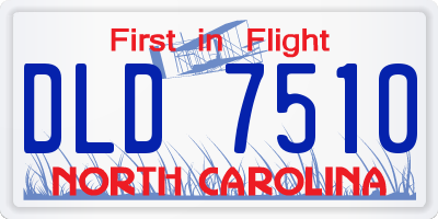 NC license plate DLD7510