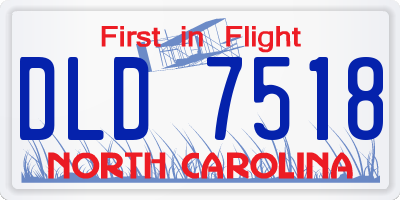 NC license plate DLD7518