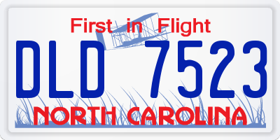 NC license plate DLD7523