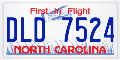 NC license plate DLD7524