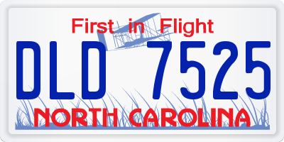 NC license plate DLD7525