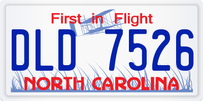 NC license plate DLD7526