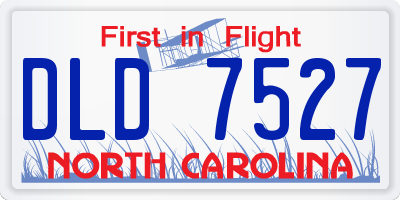 NC license plate DLD7527