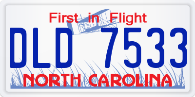 NC license plate DLD7533