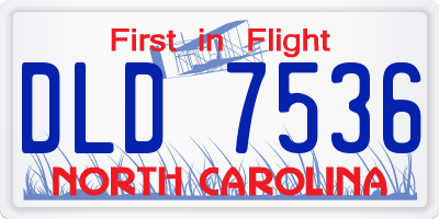 NC license plate DLD7536