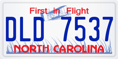 NC license plate DLD7537