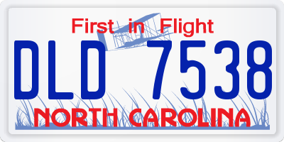 NC license plate DLD7538