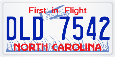 NC license plate DLD7542