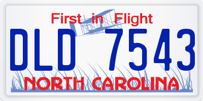 NC license plate DLD7543