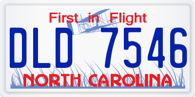 NC license plate DLD7546