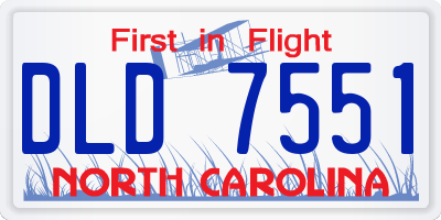 NC license plate DLD7551