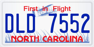 NC license plate DLD7552