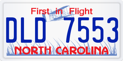 NC license plate DLD7553