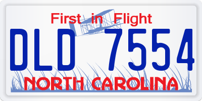 NC license plate DLD7554