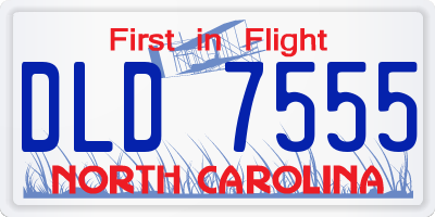NC license plate DLD7555