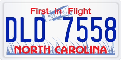 NC license plate DLD7558