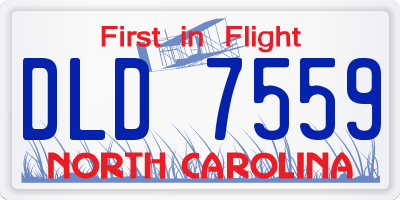 NC license plate DLD7559