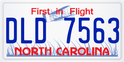 NC license plate DLD7563