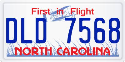 NC license plate DLD7568