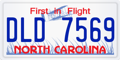 NC license plate DLD7569