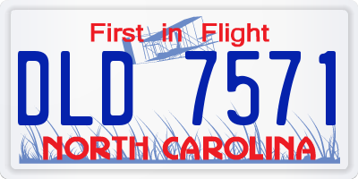 NC license plate DLD7571