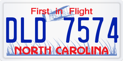 NC license plate DLD7574