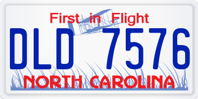 NC license plate DLD7576