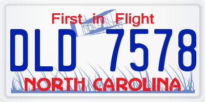 NC license plate DLD7578