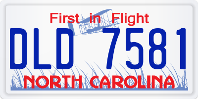 NC license plate DLD7581