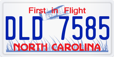 NC license plate DLD7585
