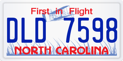 NC license plate DLD7598