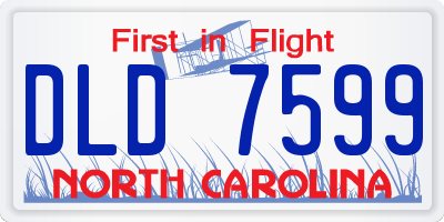 NC license plate DLD7599