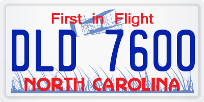 NC license plate DLD7600