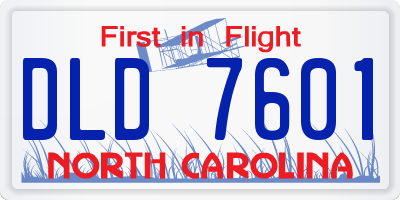 NC license plate DLD7601
