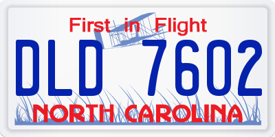 NC license plate DLD7602