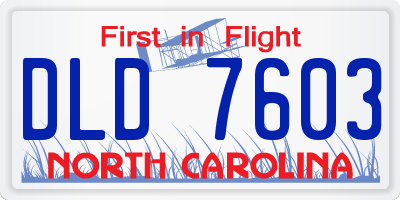 NC license plate DLD7603