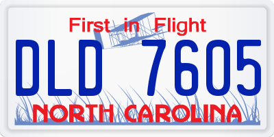 NC license plate DLD7605