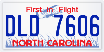 NC license plate DLD7606