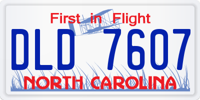 NC license plate DLD7607