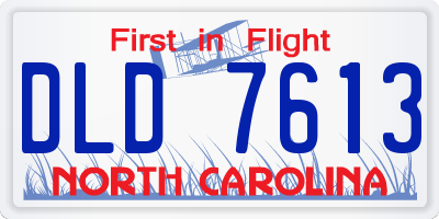 NC license plate DLD7613