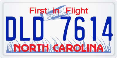 NC license plate DLD7614