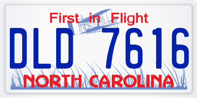 NC license plate DLD7616