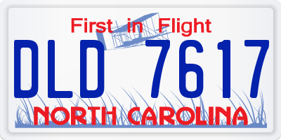 NC license plate DLD7617