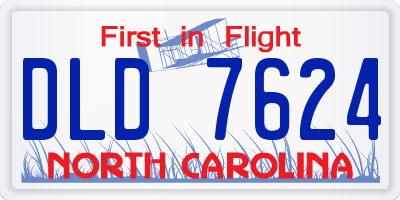 NC license plate DLD7624