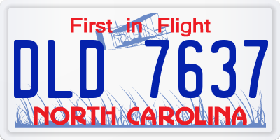 NC license plate DLD7637